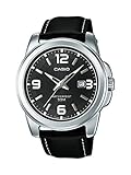 Casio MTP-1314PL-8AVEF Reloj Analógico de Cuarzo con Correa en Cuero para Hombre, Negro/Negro