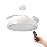 M mimotec - Ventilador de Techo Led White Yeray 56W con luz, mando a distancia,