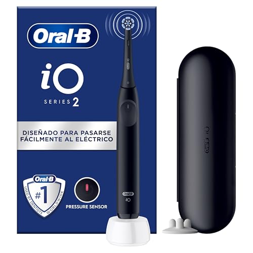 Oral-B iO 2 Cepillo de Dientes Eléctrico Negro Noche, 1 Cabezal, 1 Estuche De Viaje