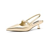 MIRAAZZURRA Zapatos de tacón para mujer, tacón bajo, con correa de hebilla