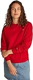 Tommy Hilfiger Sudadera Mujer Contrast Flag Regular Fit, Rojo (Primary Red)