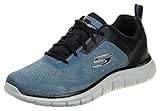 Skechers Track Broader, Zapatillas de Deporte Hombre, Blue Mesh Pu Black Trim