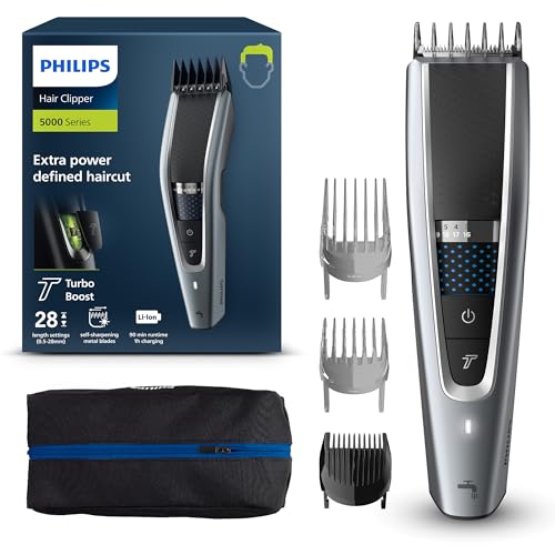 Philips Serie 5000 HC5630/15 - Cortapelos, 28 ajustes de longitud para estilo deseado,