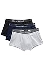 Emporio Armani 3-pack Trunk Pure Cotton, Calzoncillos Hombre, Negro