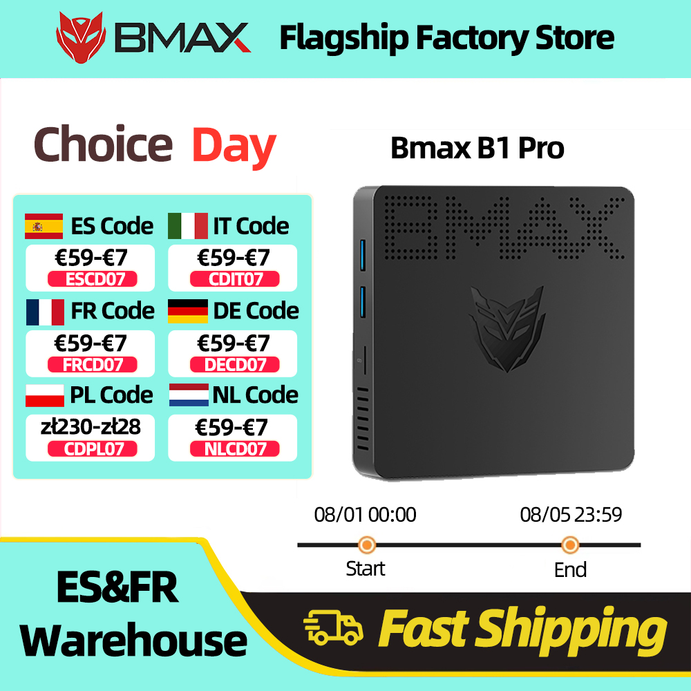 Bmax Mini Pc B1Pro Windows 11 Pro 8Gb Ram 128Gb Rom N4000 Micro Desktop Computer Dual-Band Wifi