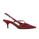 Kitten Tacón Closed Pointed-Toe D'Orsay Sin talón Pumps Dress Oficina Zapatos para Mujer