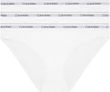 Calvin Klein Pack de 3 Braguitas Tipo Bikini de Algodón Elástico para Mujer, Blanco
