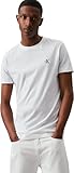 Calvin Klein Camiseta de Manga Corta Hombre CK Essential Slim Fit, Blanco