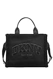 DKNY Hadlee Mid Tote, Bolsa de Transporte Mujeres, Negro/Plateado