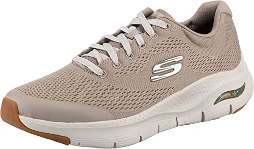 Zapatillas de Hombre Skechers Arch FIT, Taupe Textile Synthetic Trim, 42 EU