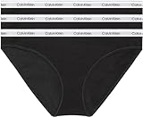 Calvin Klein Pack de 3 Braguitas Tipo Bikini de Algodón Elástico para Mujer, Negro
