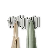 Umbra Sticks Perchero de pared con 5 ganchos extraíbles, Gris