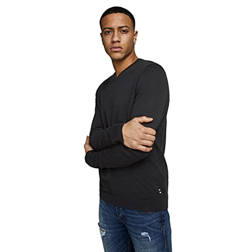 Jersey JACK & JONES para Hombre en Cuello V y de Color Negro