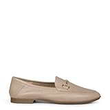 Mocasines de Piel cómodos Taupe con Adorno Metalizado