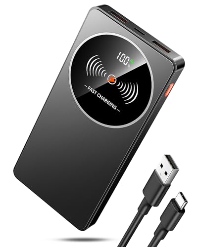 Power Bank 10000mAh, Bateria Externa Carga Rapida 22.5W, 3 Puertos USB para iPhone y Android