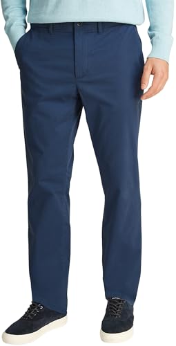 Tommy Hilfiger Chino Hombre Denton Chino Satin Straight Fit, Azul (Aegean Sea), 34W/32L