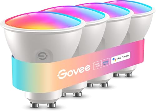 Govee Bombilla Inteligente GU10, Compatible con Matter, Alexa y Google Home, Paquete de 4