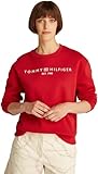 Tommy Hilfiger Sudadera sin Capucha para Mujer, Rojo (Primary Red)