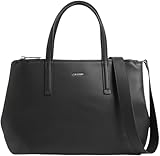 Calvin Klein CK Must Tote MD Lv04F3098G, Bolsa de Mano para Mujer, Black (Black)