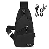 flintronic Sling Bag, Bolsa de Pecho con Puerto de Carga USB, 19 * 32.5 * 10.5cm