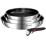 Tefal Ingenio Emotion - Juego de 3 Sartenes 22/24/28 cm + Mango extraíble, Apto inducción
