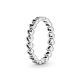 Pandora Anillo calado con diseño de banda de corazones