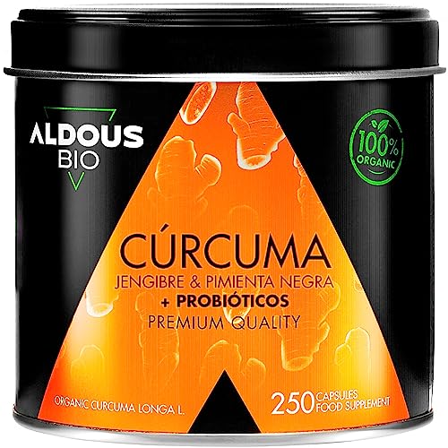 Aldous Bio PROBIÓTICOS + BIO Cúrcuma con Jengibre y Pimienta Negra (250 cápsulas)