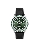 Lacoste Reloj Analógico de Cuarzo para Hombre Colección Everett con Correa de Cuero Negra
