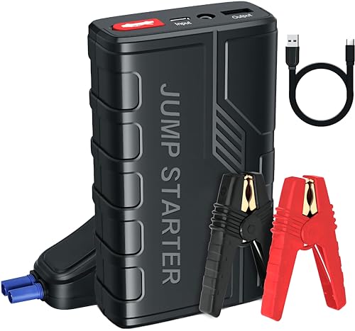 Momowin Arrancador de Baterías de Coche, 1500A - con Carga rápida USB y Linterna LED de Emergencia