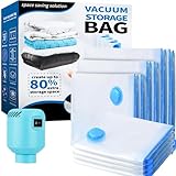 Bolsas de Almacenaje al Vacio 10 Piezas 2XL+2L+2M+4S con bomba de aire eléctrico