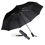 AMVUZ Paraguas Plegable a Prueba de Viento (Negro)