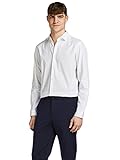 Jack & Jones Jprblacardiff Noos-Camiseta (Talla L/S) Manga Larga, Blanco, S para Hombre