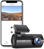 Cámara de Coche WiFi GKU Dashcam UHD 4K 2160P con Tarjeta 64G, Super Visión Nocturna
