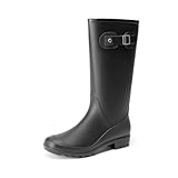 DREAM PAIRS Botas Alta PVC de Agua Mujer Zapatos de Lluvia Impermeable Antideslizante Ligero