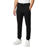 FM London Slim Fit Pantalones Deportivos para Hombre, Negro, M