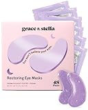 Grace & Stella Parches Hidrogel Ojos [48 Pares, Morado]