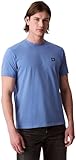 Calvin Klein Camiseta de Manga Corta Hombre Badge Jersey Classic tee de algodón, Azul