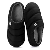 RockDove Zapatillas de Plumas con Espuma de Memoria para Hombre Campground,Hombre, Negro y Gris
