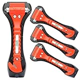 IPOW 4 Pcs Cortador de Cinturón de Seguridad, Martillo de Seguridad Coche, Martillo Emergencia