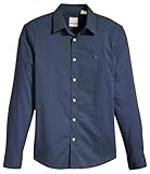 Levi's Long-Sleeve Battery Housemark Slim Camisa, Naval Academy