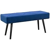 HOMCOM Taburete Pie de Cama Multifuncional Banco Pie de Cama Moderno Dormitorio con Pies de Acero