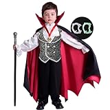 Spooktacular Creations Disfraz de vampiro gótico gris de lujo para niño Halloween