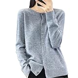 Chaqueta Tipo Cárdigan De Punto De Lana para Mujer Top De Punto con Cuello Redondo
