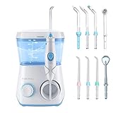 Irrigadores Dental-TUREWELL Irrigador Bucales con 8 Boquillas 10 Ajustes de Presión Del Agua
