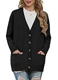 GRECERELLE Cárdigan de invierno para mujer, de punto, manga larga, con botones, cuello en V