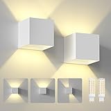 2 Piezas Aplique Exterior Pared 7W Lámpara de Pared Led, Con Haz de Luz Ajustable, Lámpara de Pared