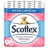 Scottex Papel Higiénico Original 96 rollos, 6 packs de 16 rollos