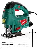 HYCHIKA Sierra de Calar 800W, Caladora con Láser, 800-3000SPM Motor de Cobre, ±45°Corte