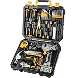 DEKO Caja Herramientas Completa con Destornillador Electrico/Taladro con bateria de 8V, 126 piezas