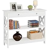 Yaheetech Mesa Consola Recibidor Mueble de Entrada Estrecha Clásica con Cajon Grande Mesa Auxiliar